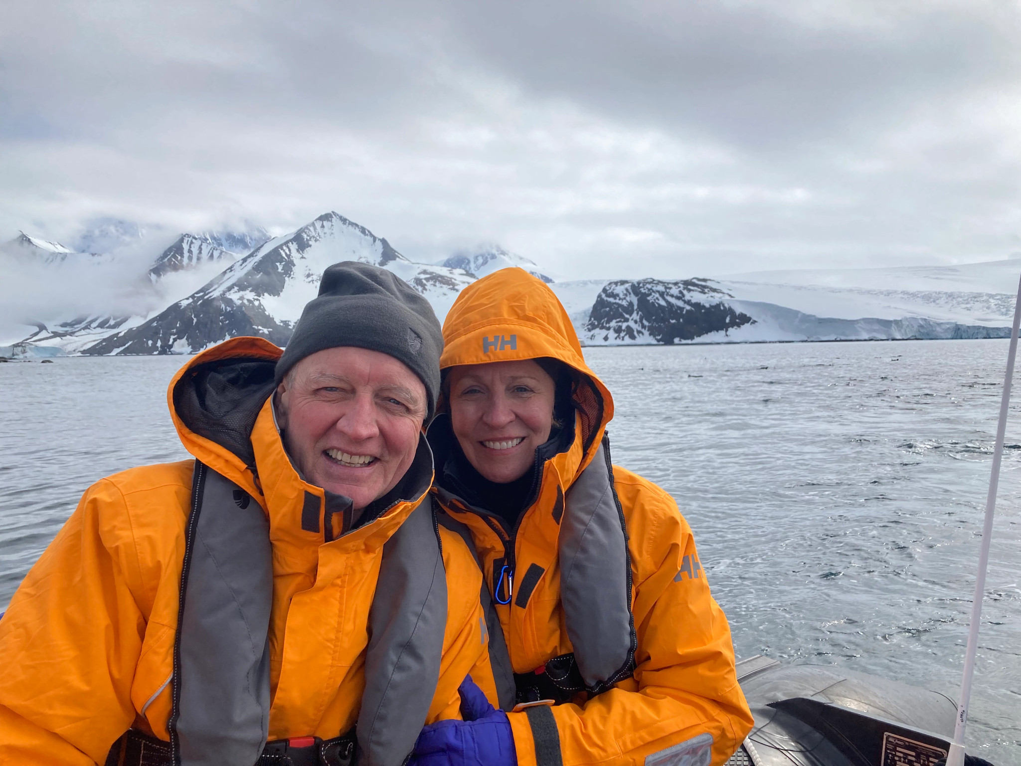 the author and her husband on a boat