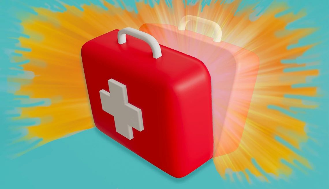 ACA Open Enrollment open first aid kit with light coming out of it