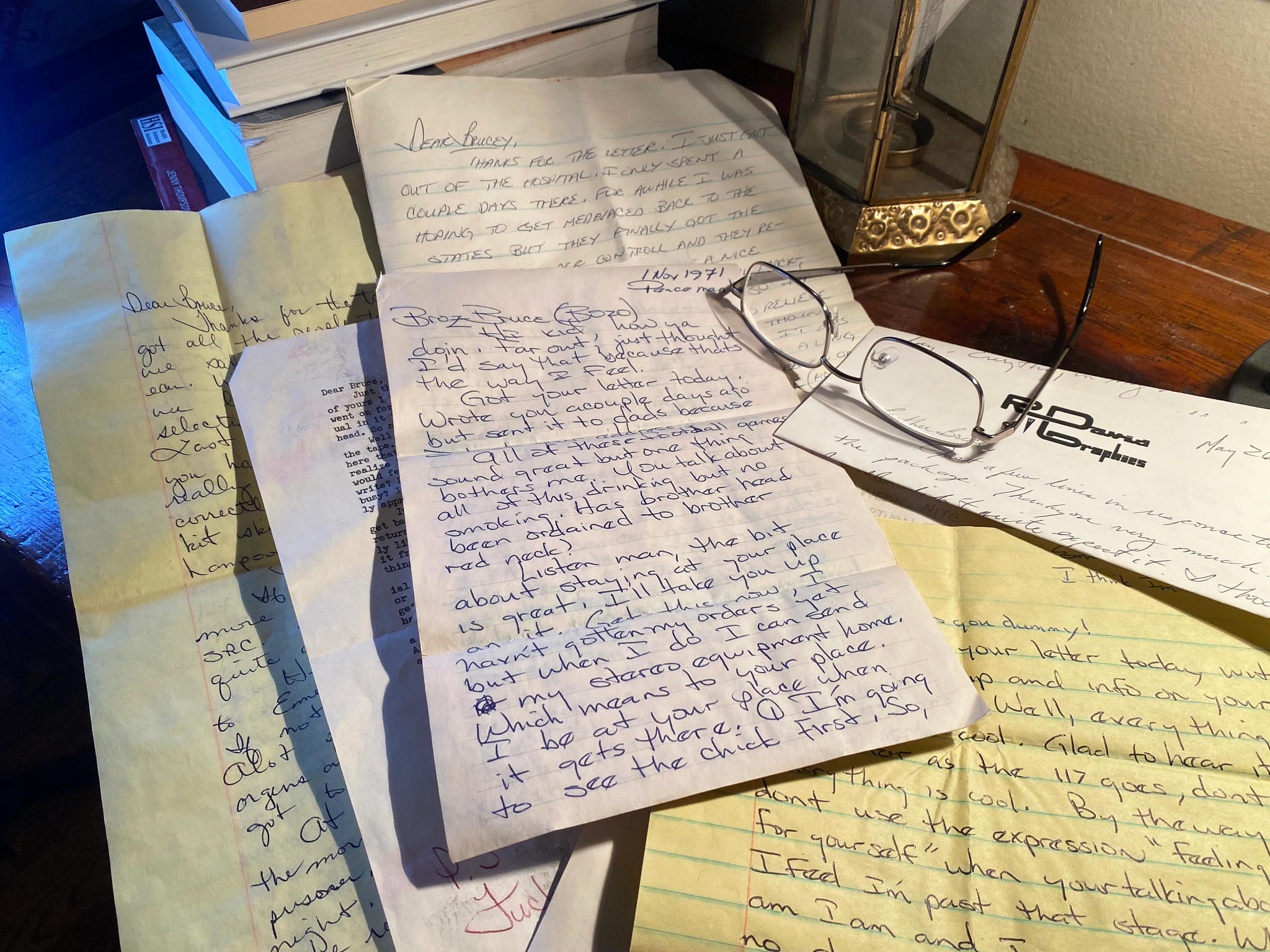 A stack of handwritten letters