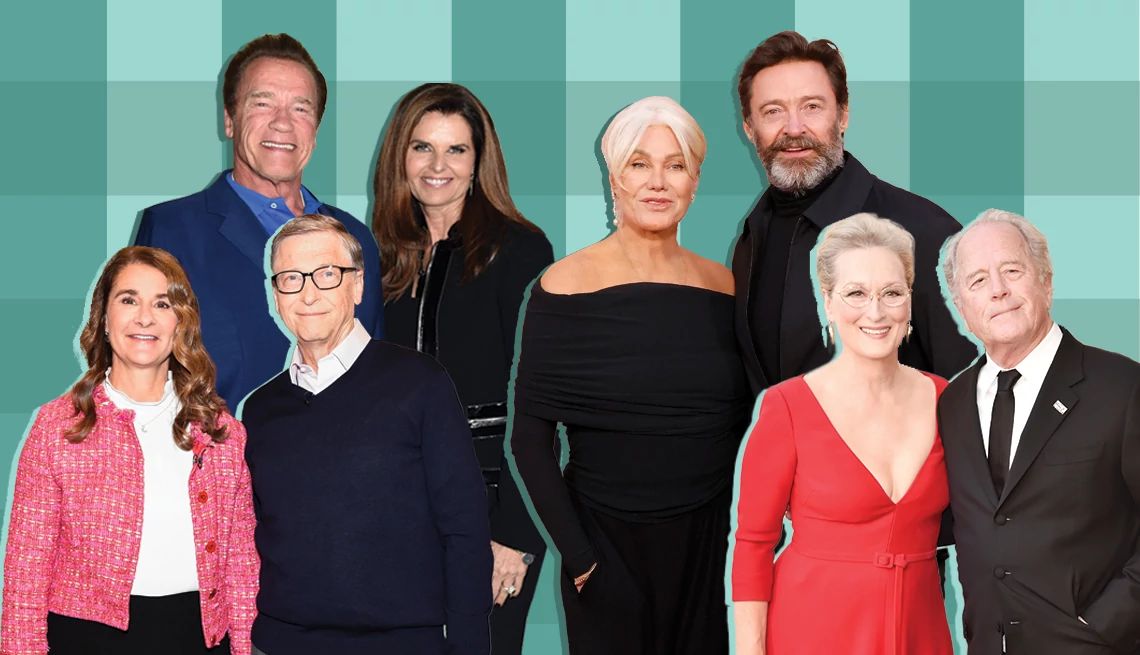 Melinda and Bill Gates, Arnold Schwarzenegger and Maria Shriver, Deborra-Lee Furness and Hugh Jackman, and Meryl Streep and Don Gummer