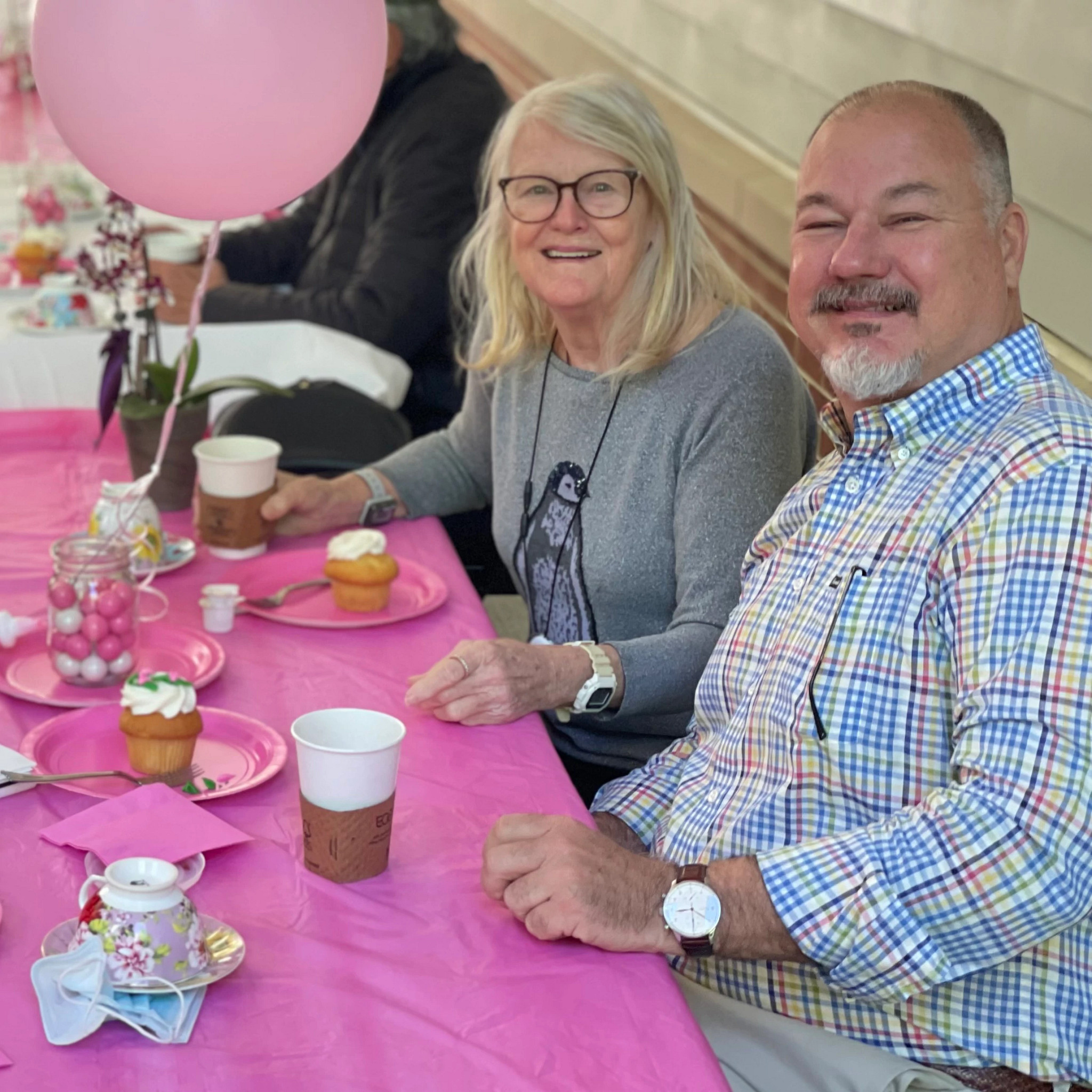 Peter Stapleton visits with his Mom