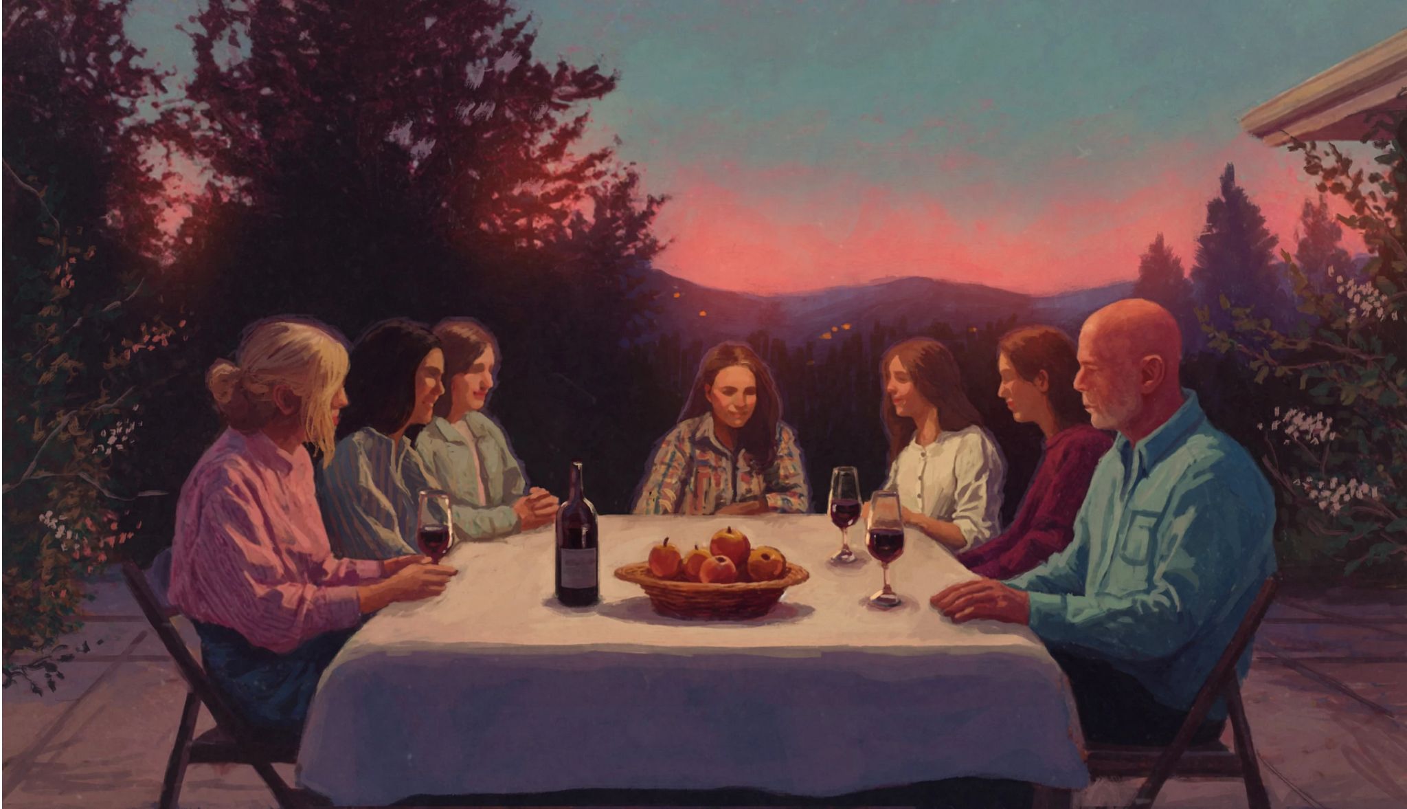 Excerpt: Emma Heming Willis on Her ‘Unexpected Journey’ people in a drawing sitting at a table