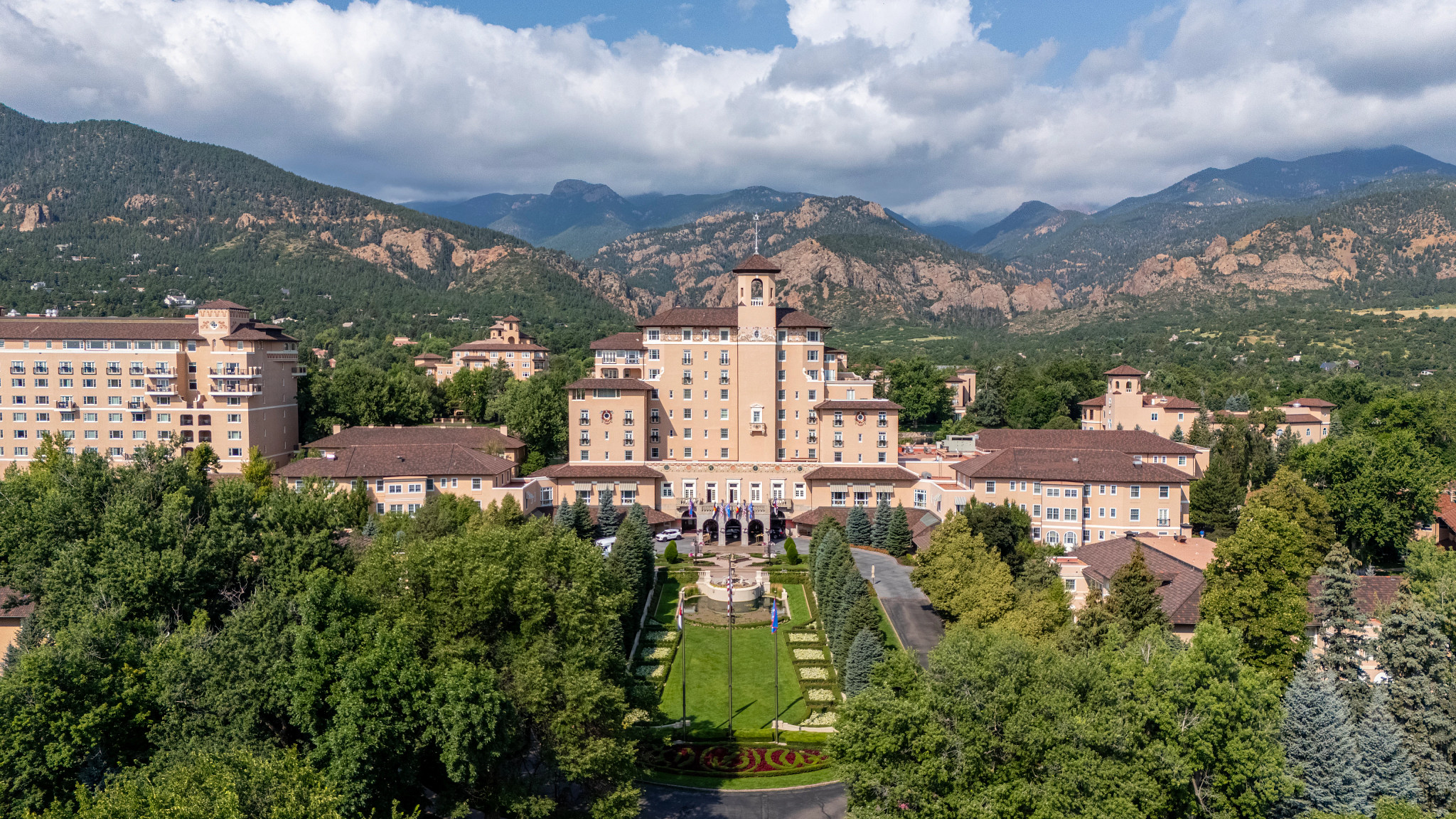 an aerial view of the Broadmoor in Colorado Springs, Colorado