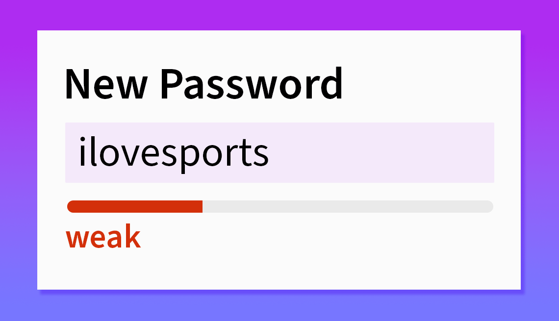 a series of images showing passwords that are weak, moderate and strong