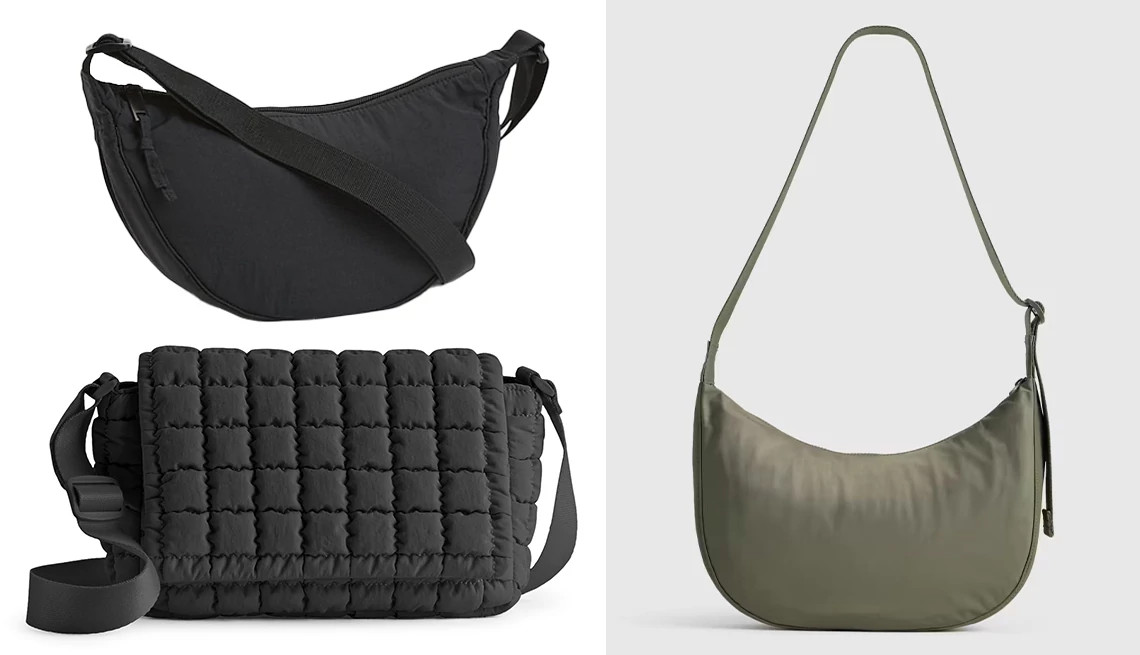 a collage with three different styles of waterproof womens handbags