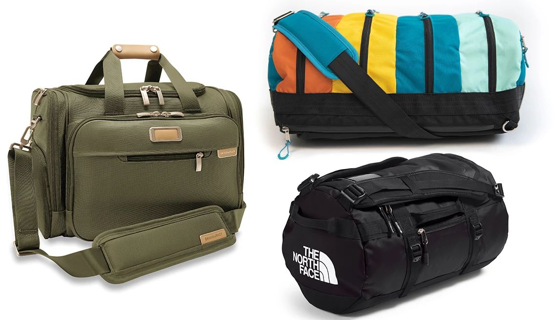 Large Personal Item Airplane three different duffel bags