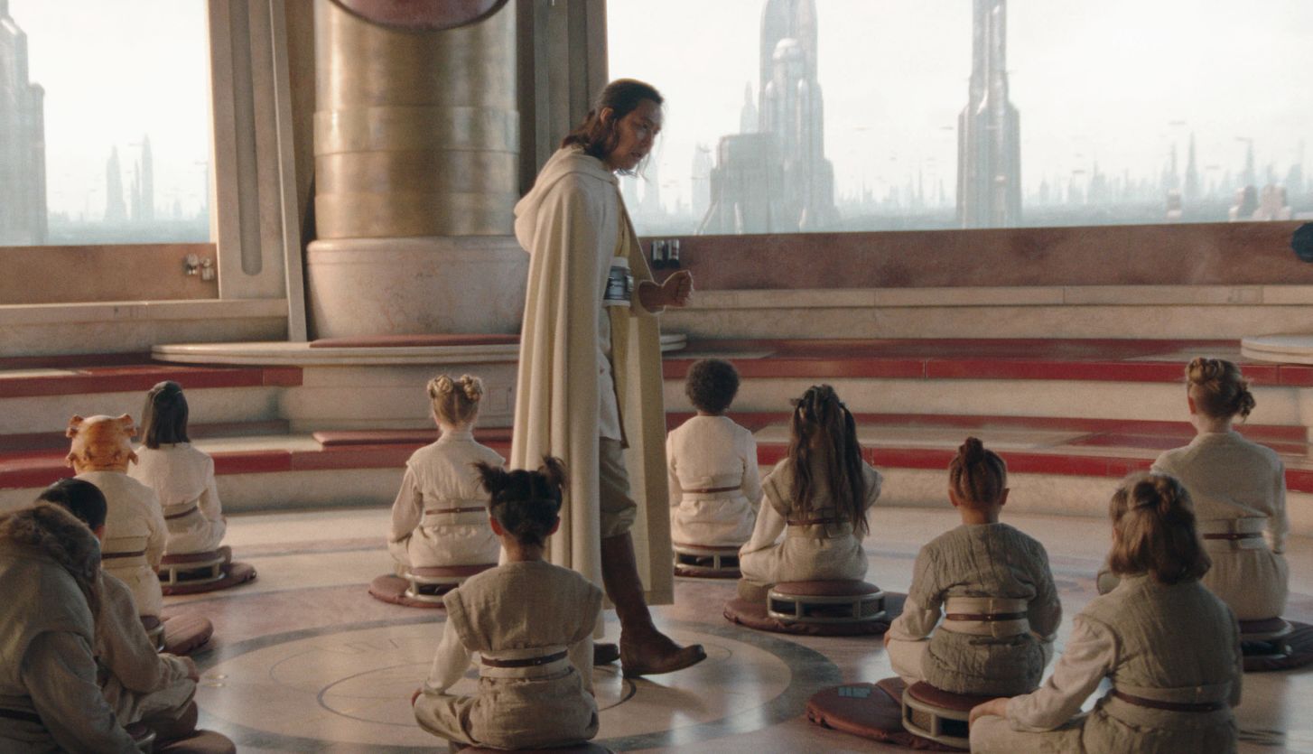 Lee Jung-jae instructing other young padawans in a scene from the Disney+ series The Acolyte