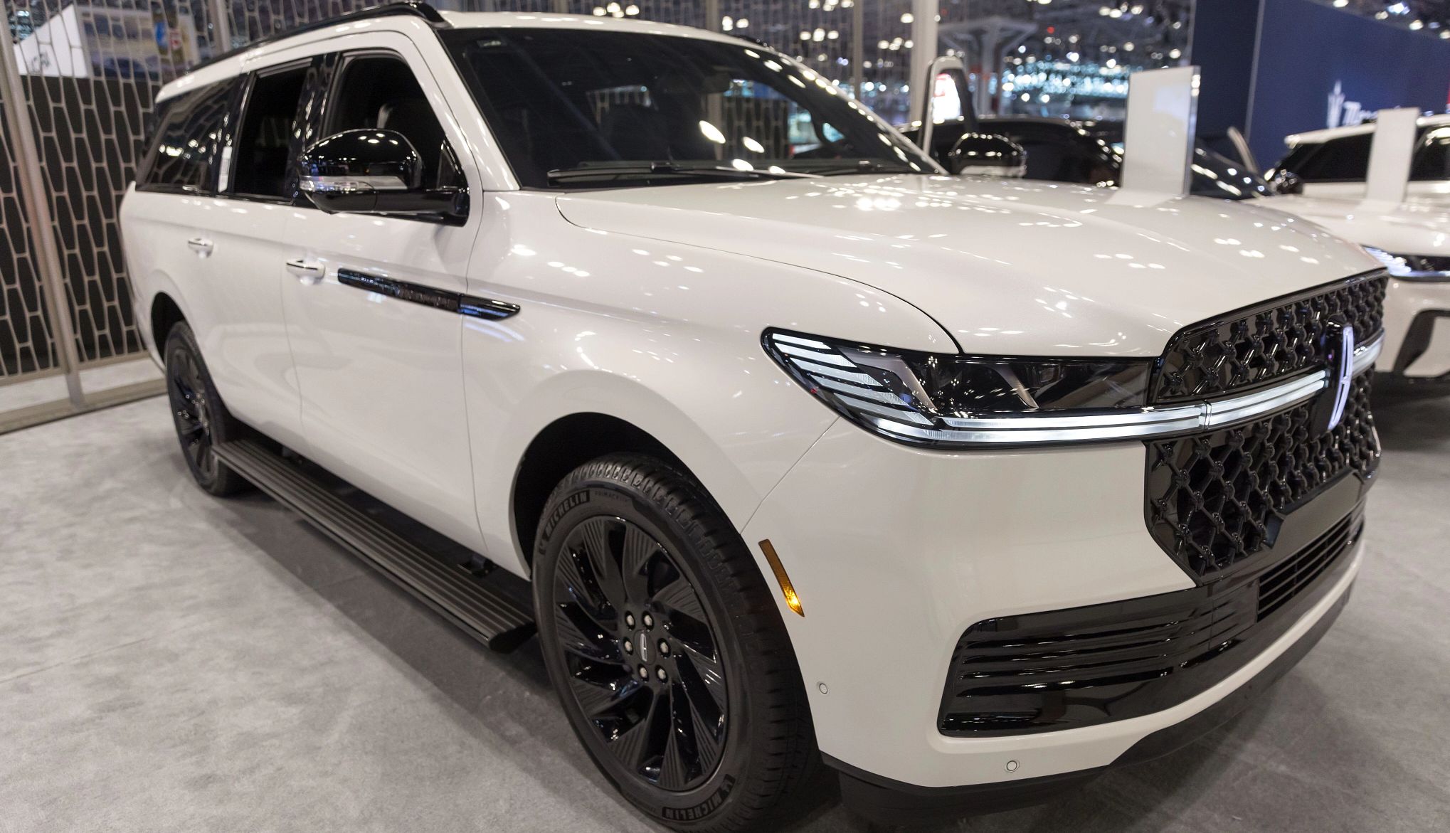 Ford Recalls 312K Vehicles A white Lincoln Navigator is shown in a photograph from an April auto show in New York