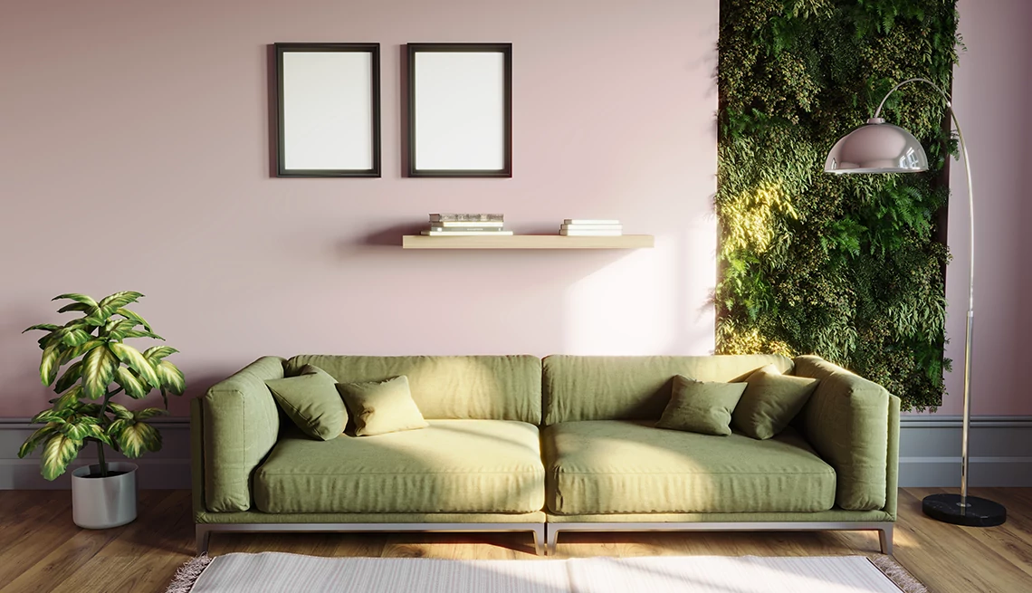 plantas en una pared viva