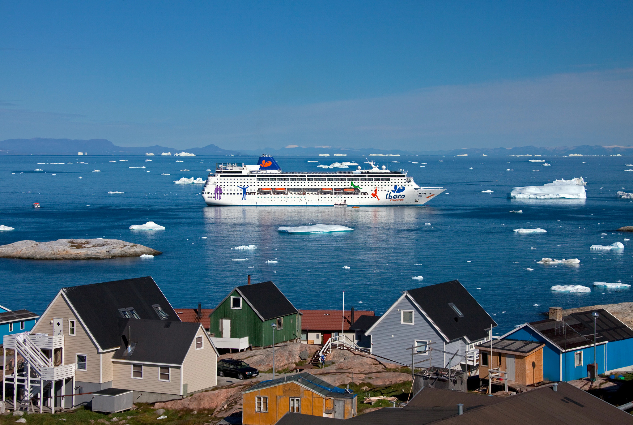 a cruise ship in Greenland