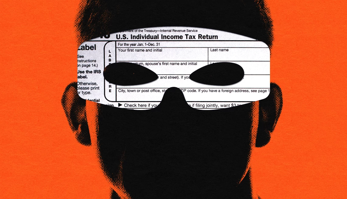 a silhouette of a man wearing a mask with tax forms over the mask a silhouette of a man wearing a mask with tax forms over the mask