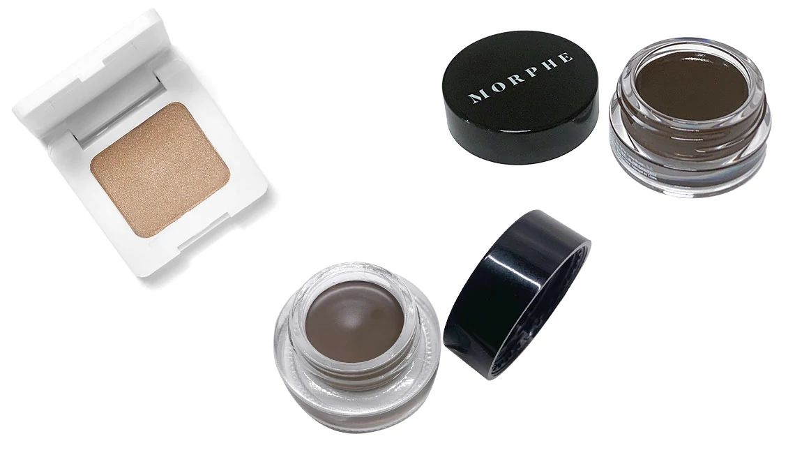 Brow powders and creams RMS Beauty Back2Brow Powder; Morphe Brow Cream; Milani Stay Put Waterproof Brow Color