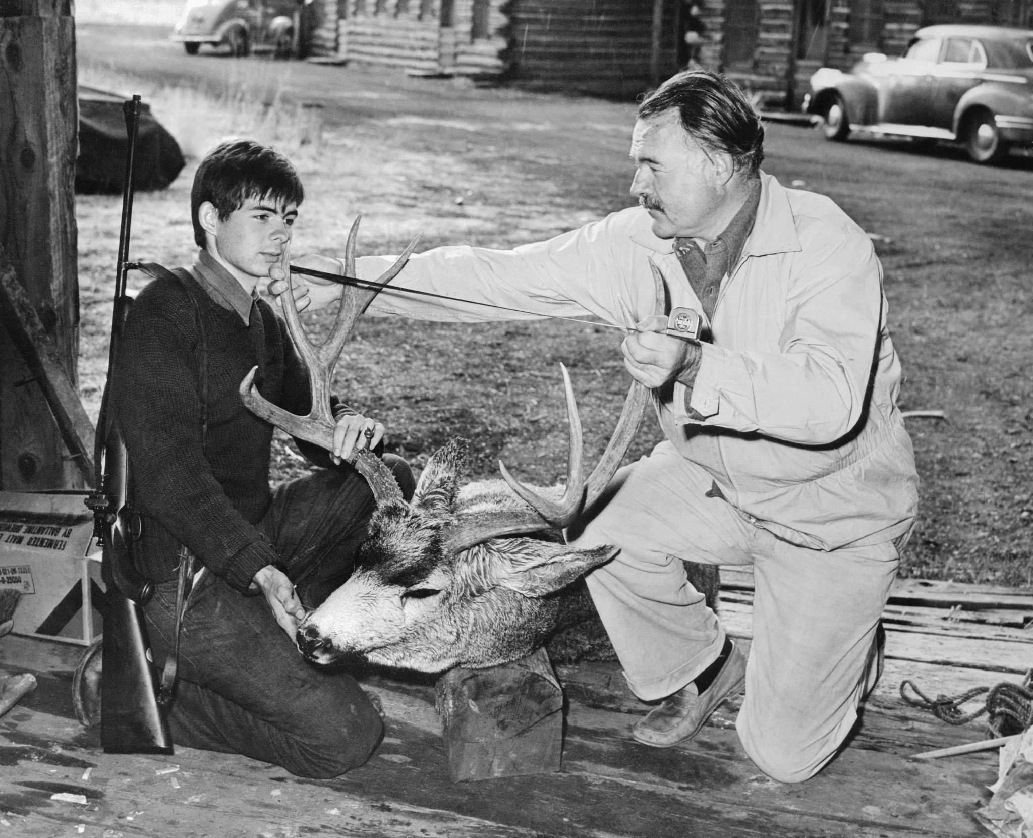 Ernest Hemingway and his Son Patrick on a hunting trip