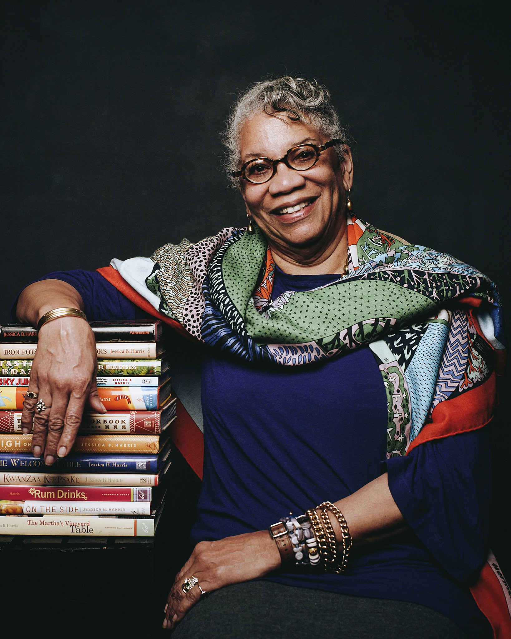Jessica B. Harris pictured with books