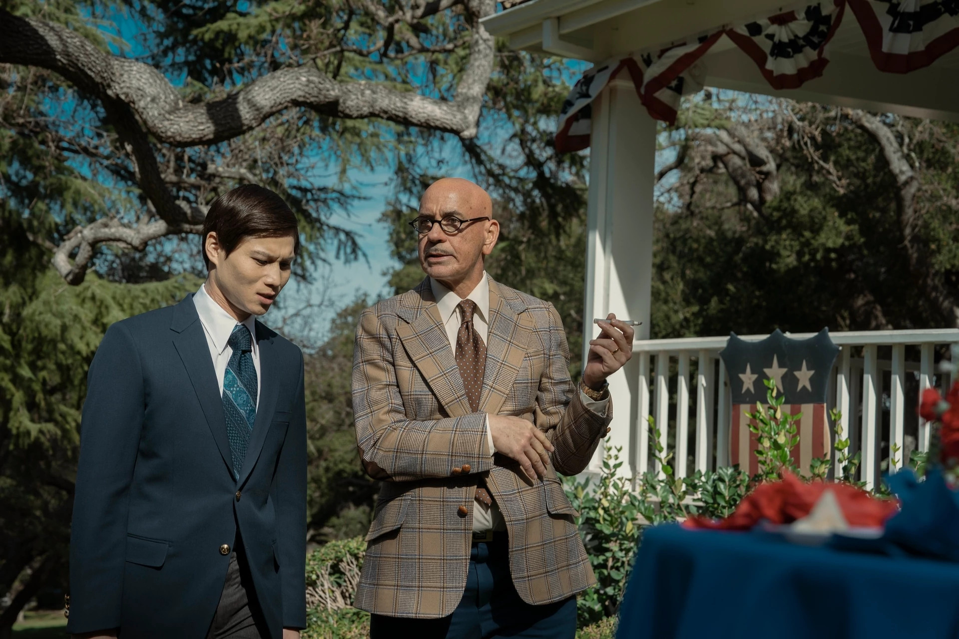 Hoa Xuande and Robert Downey Jr. in a still from The Sympathizer