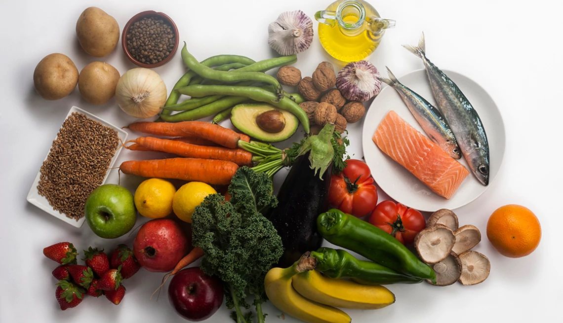 Certain foods may help your memory and mood An assortment of various foods, including fruits and vegetables