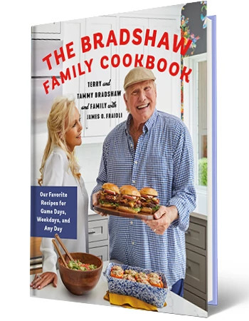 A photo shows the bradshaw family cookbook