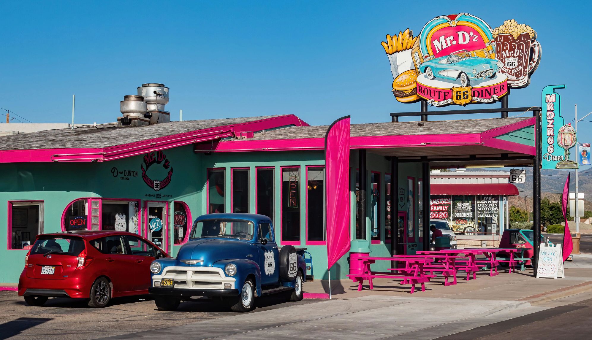 Mr. D’z Route 66 Diner the exterior of Mr. D’z Route 66 Diner in Kingman, Arizona