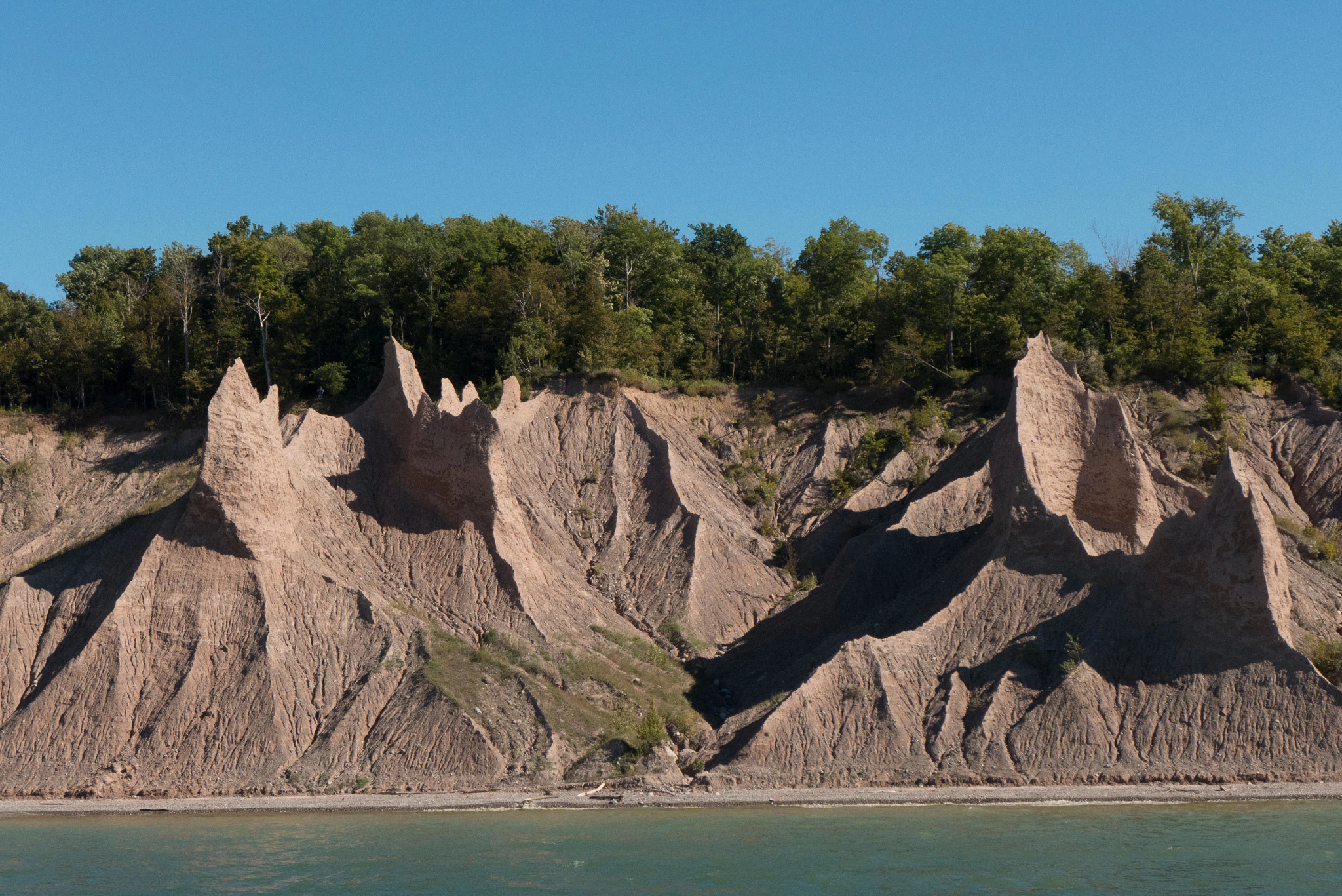 the cliffside at Chimney Bluffs State Park
