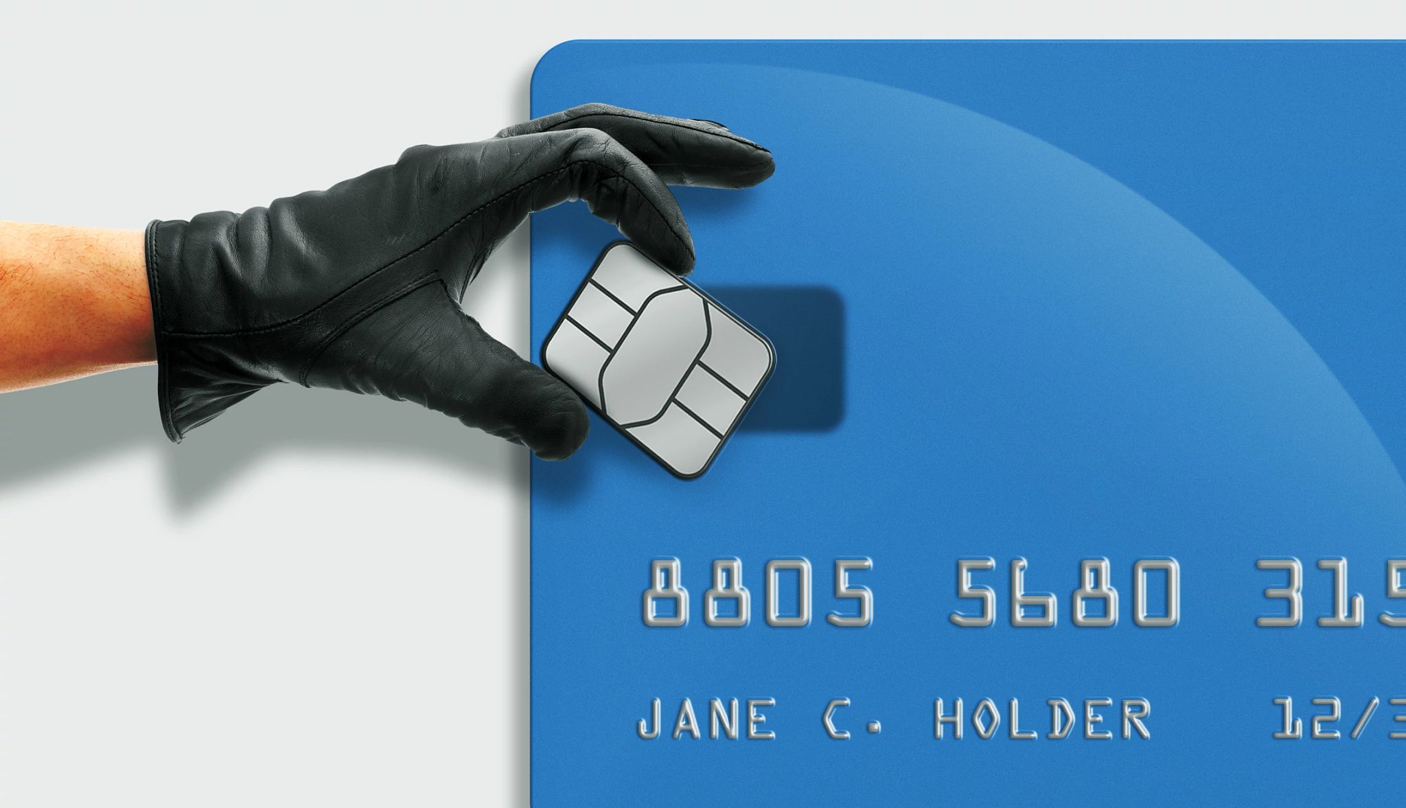be aware of bank card chip scams a picture of a hand stealing the chip from a bank card