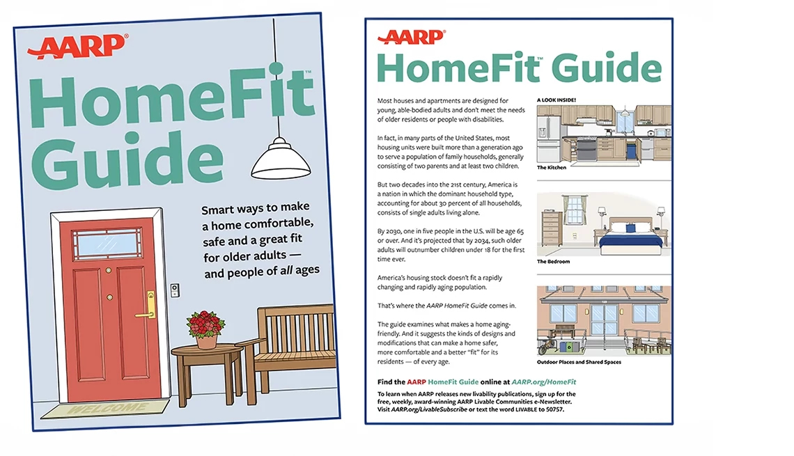 AARP HomeFit Guide Cover and back page of the AARP HomeFit Guide