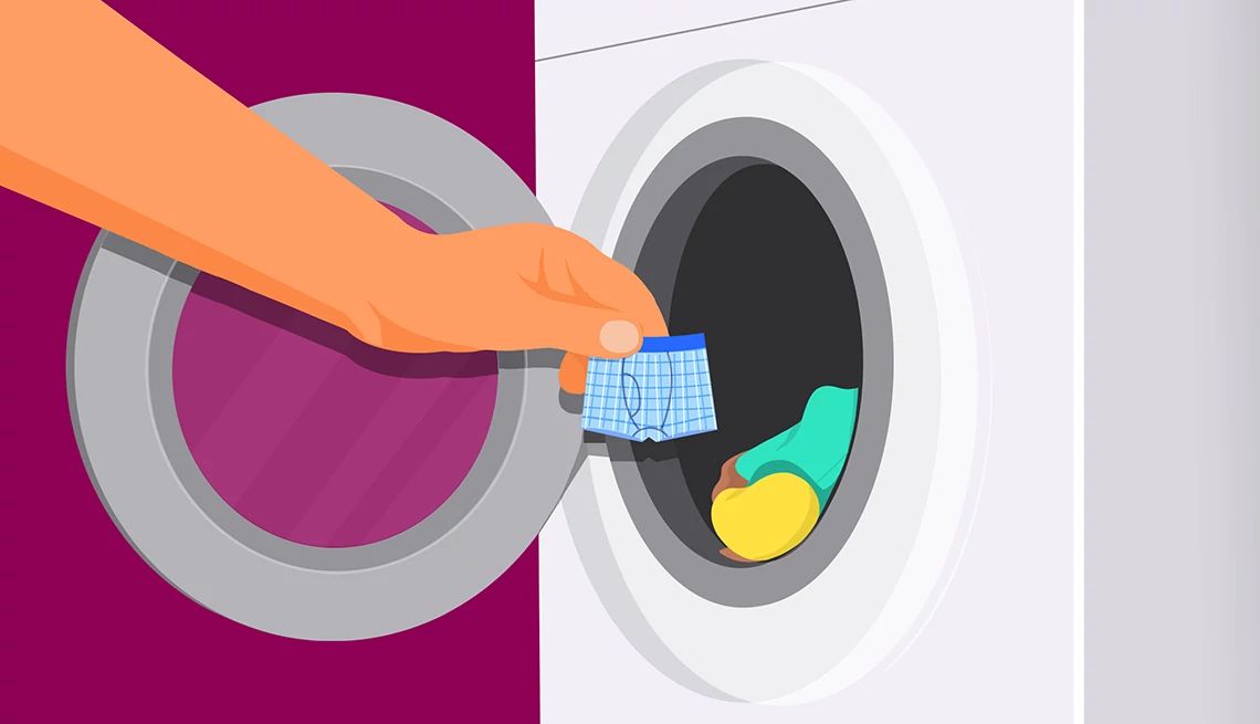 Can Private Parts Change Size? A graphic illustration shows a man putting a miniscule pair of boxers in the dryer.
