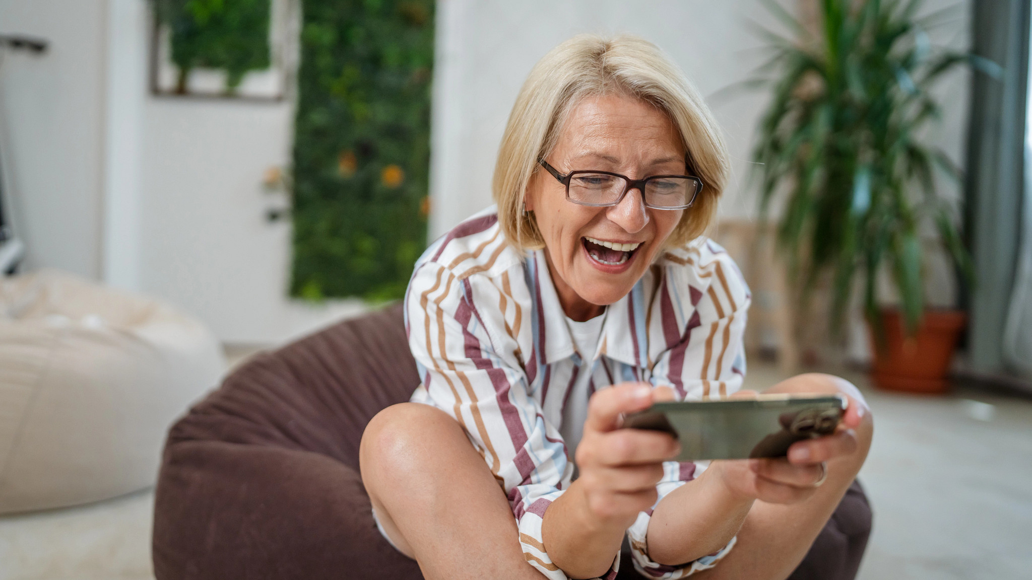 a person playing on their phone
