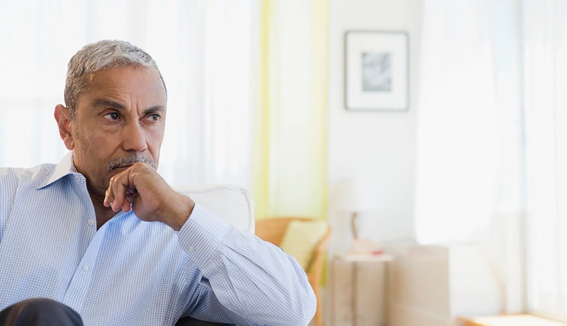 Your brain changes as you get older A man sitting in a home and thinking