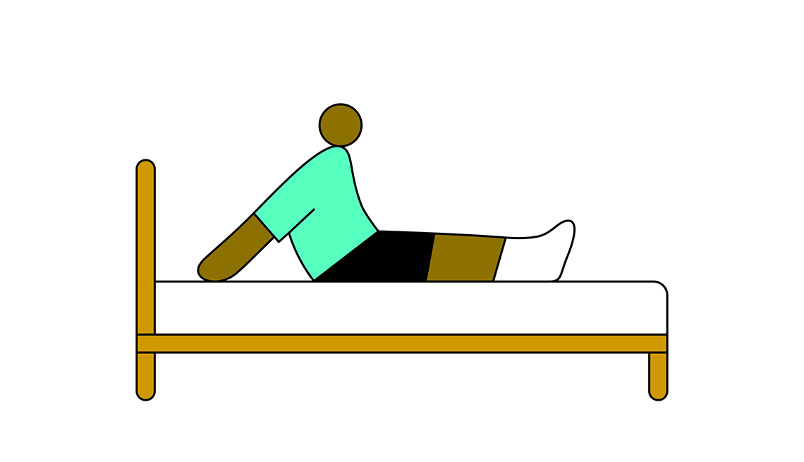 Ankle exercise in bed patient stretches their ankle in bed