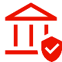 A building with a security and check mark icon
