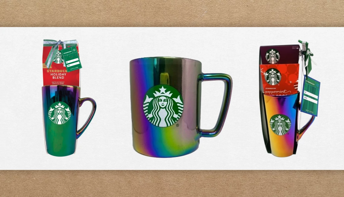Three different Starbucks coffee mugs that have been recalled a collage of three Starbucks coffee mugs that have been recalled