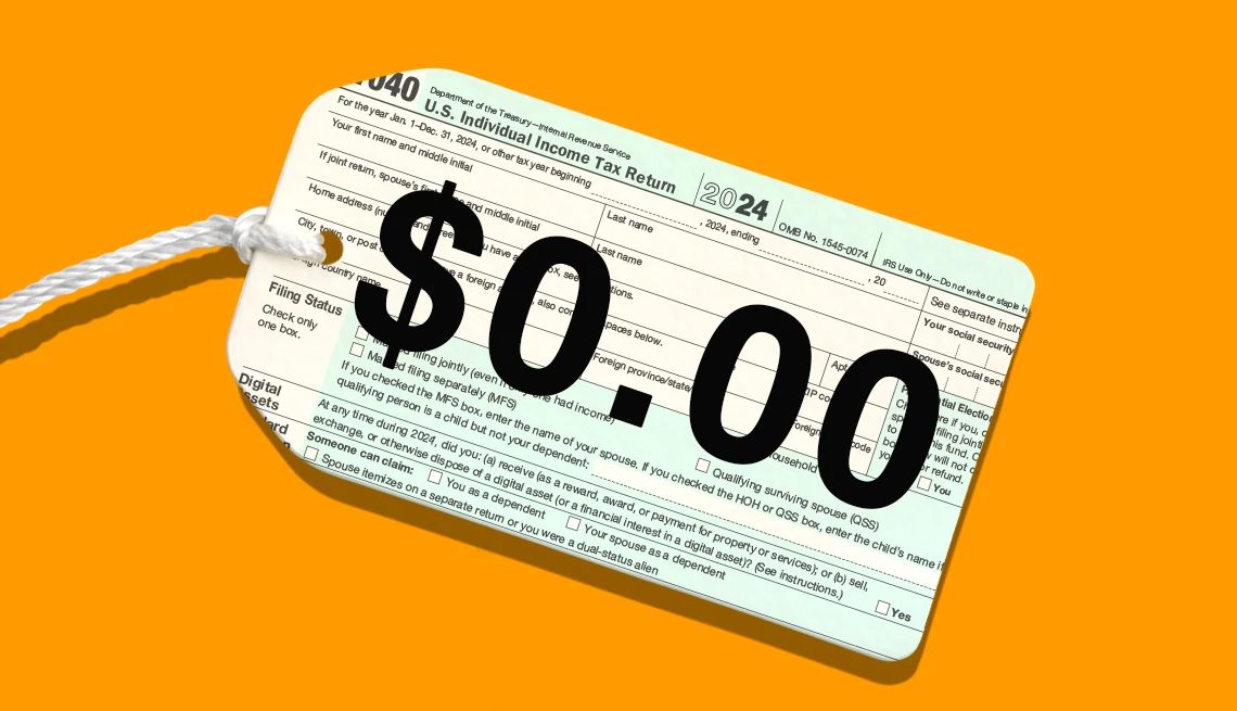 How to File Your Tax Return for Free a w two in the shape of a price tag with zero on it