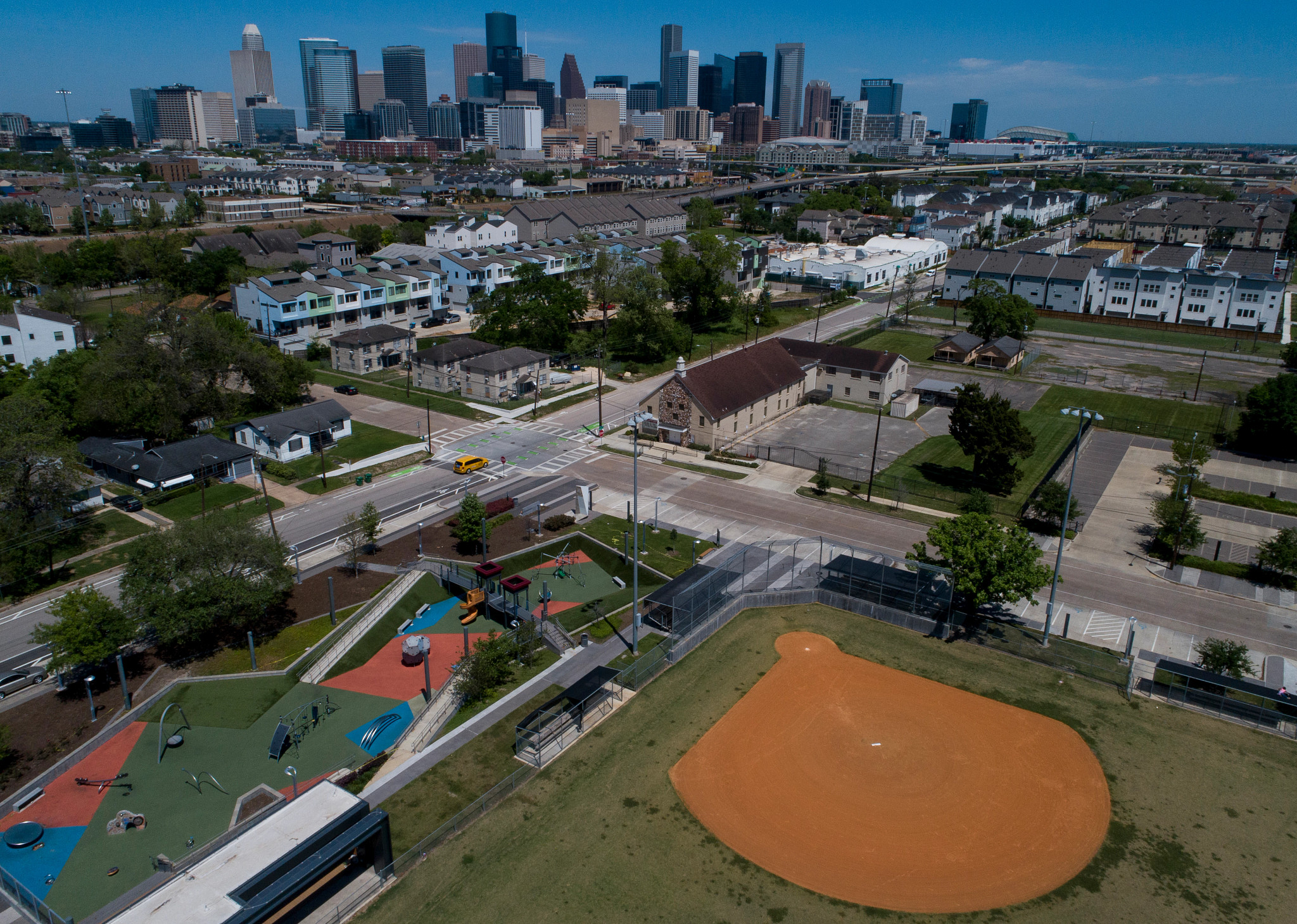Vista aérea del Parque de la Emancipación en Houston