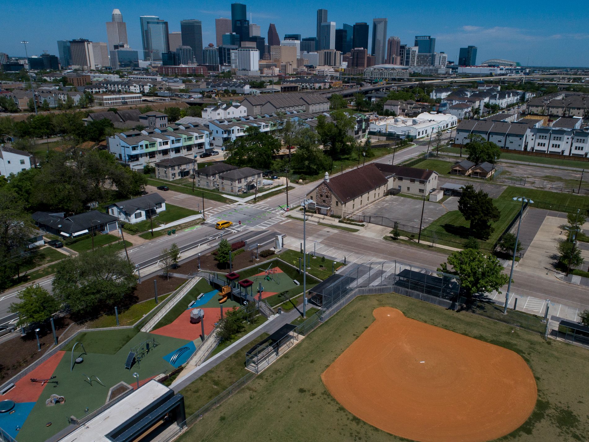 Vista aérea del Parque de la Emancipación en Houston