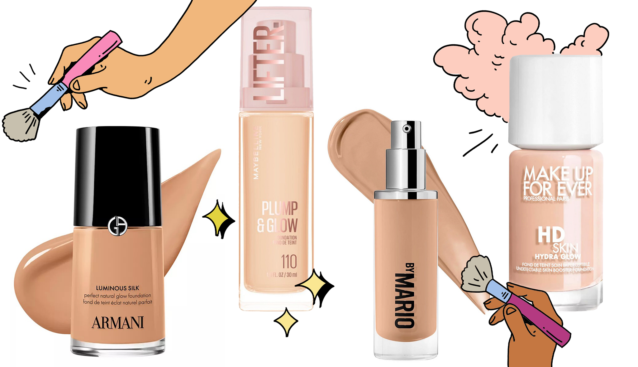 various foundation makeup products
