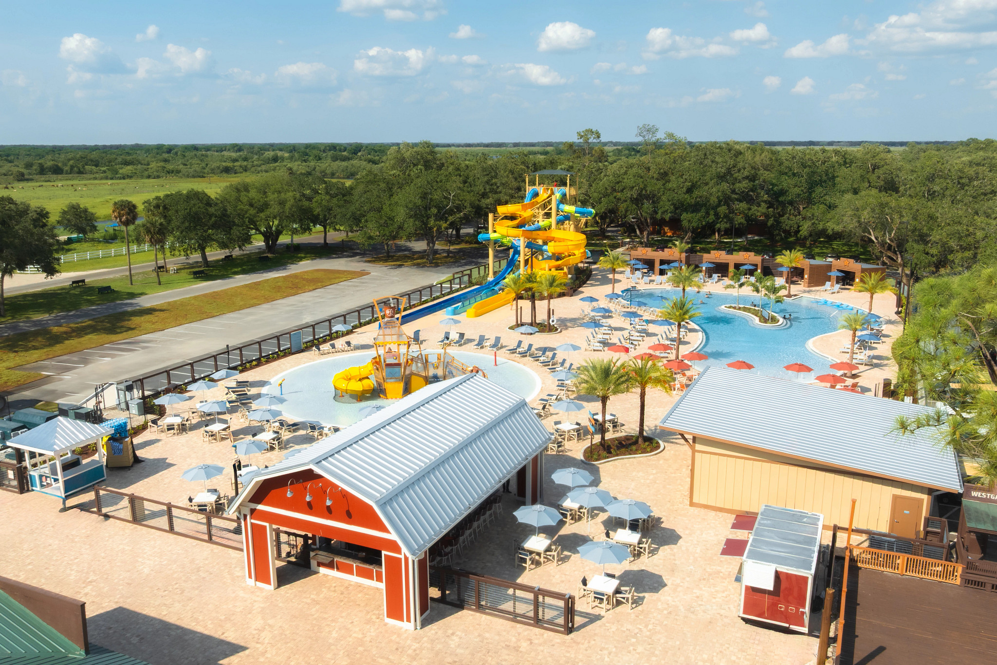 a waterpark at a ranch