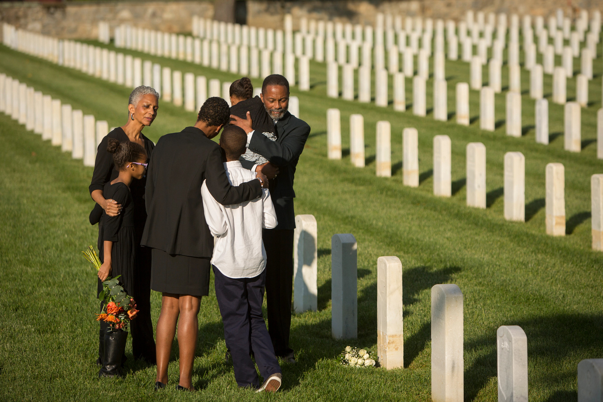 Family at a funeral