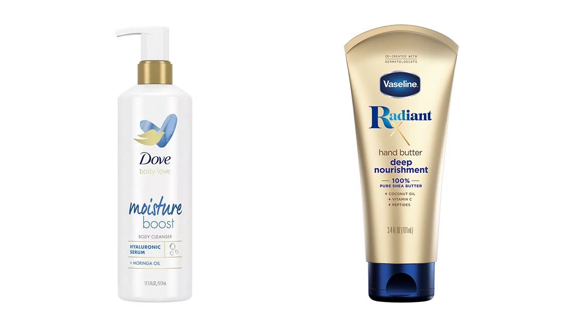 Dove Body Love Moisture Boost Body Cleanser with Hyaluronic Acid + Moringa Oil; Vaseline Radiant X Deep Nourishment Hand Butter Dove Body Love Moisture Boost Body Cleanser with Hyaluronic Acid + Moringa Oil; Vaseline Radiant X Deep Nourishment Hand Butter