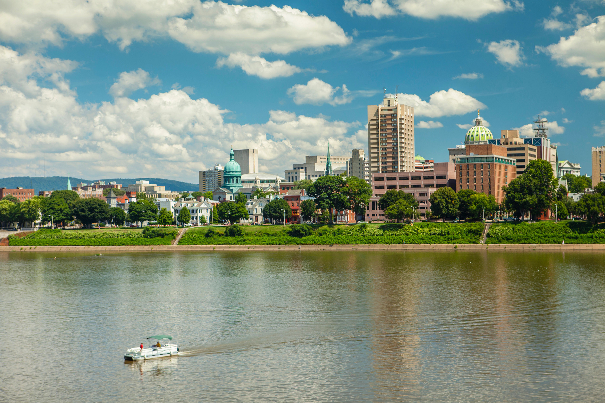 Harrisburg skyline along the banks of the Susquehanna River