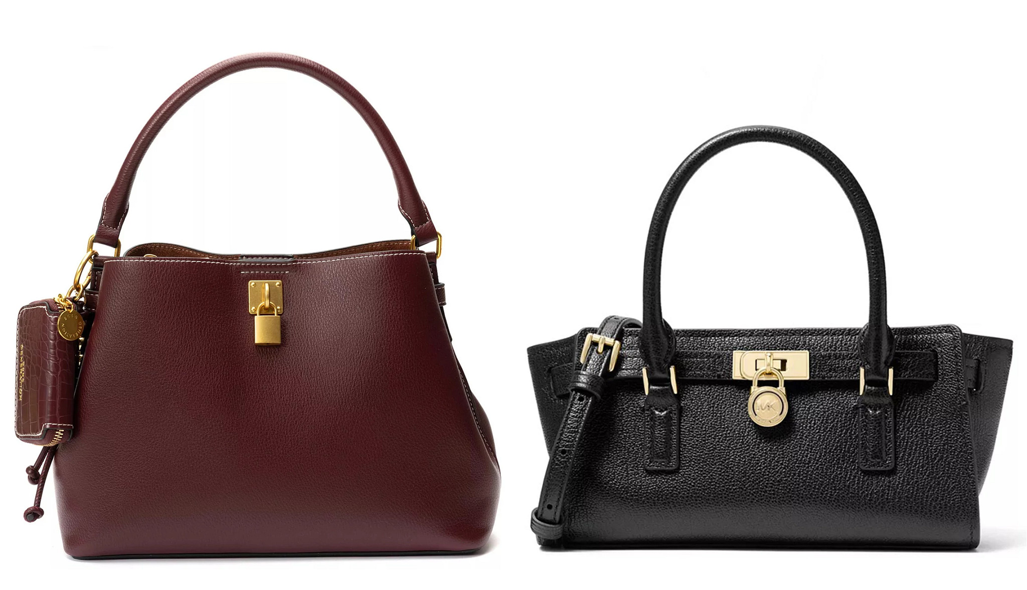 Two different satchel style handbags.