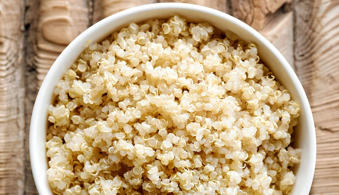 A close-up view of basic quinoa in a bowl