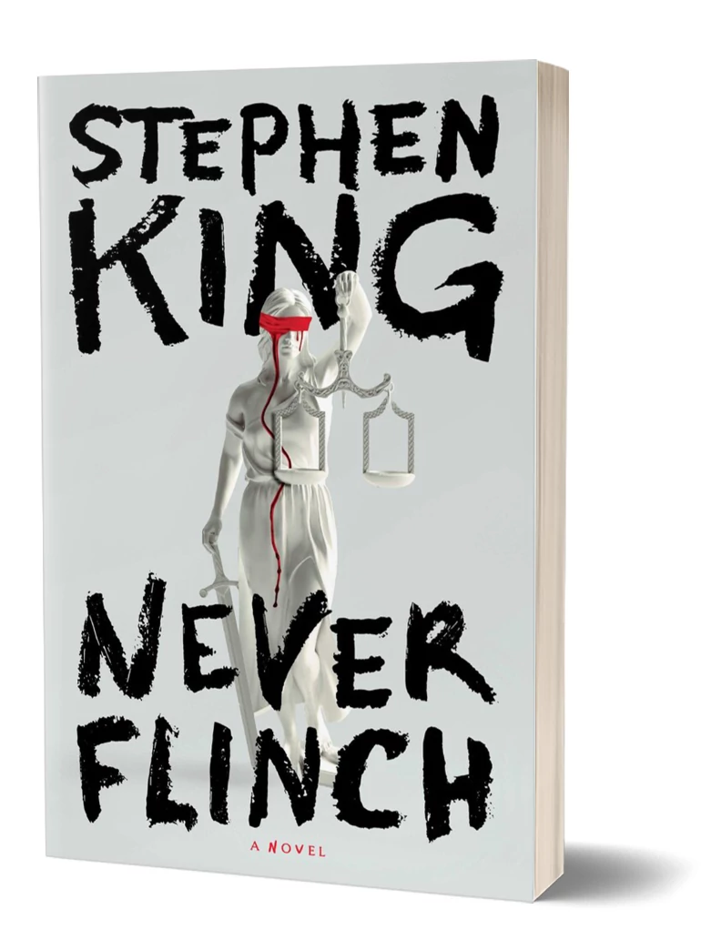 The cover of 'Never Flinch' by Stephen King