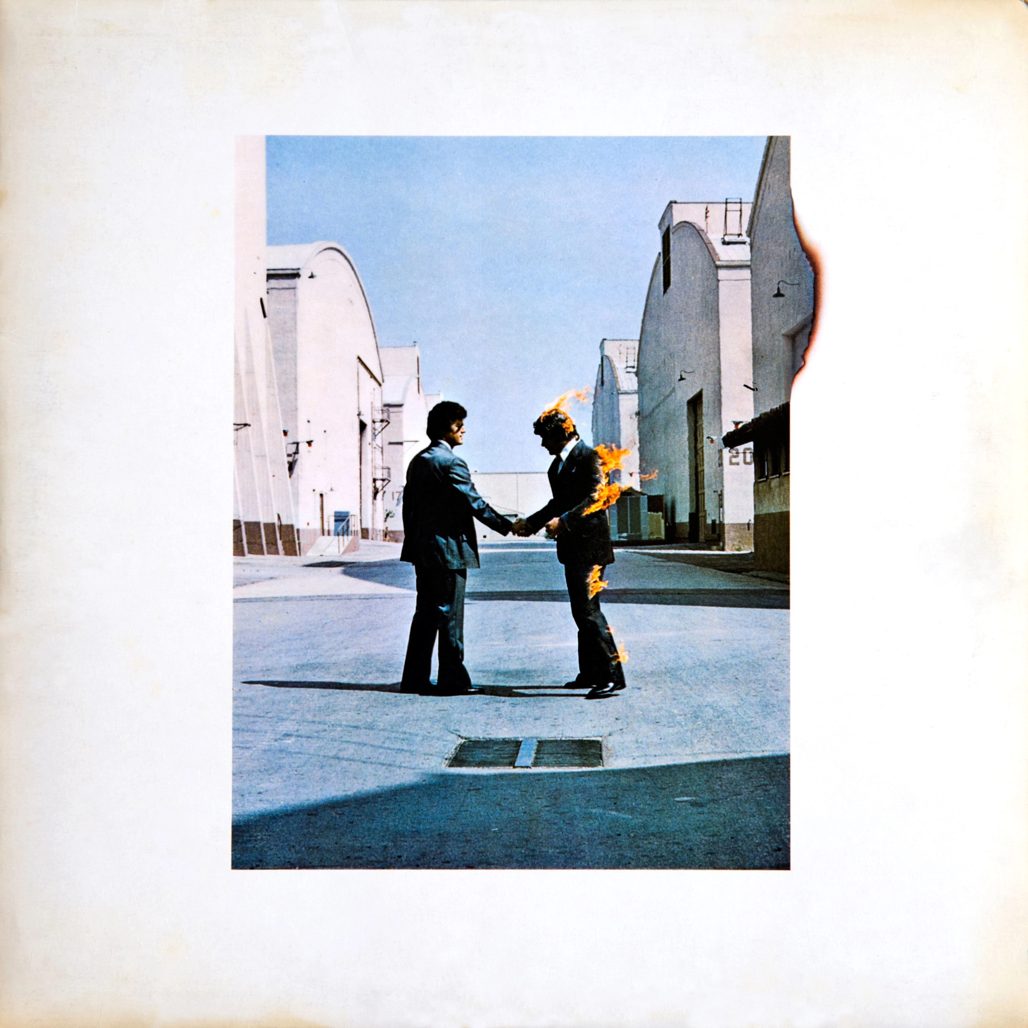cover of vinyl album wish you were here by pink floyd
