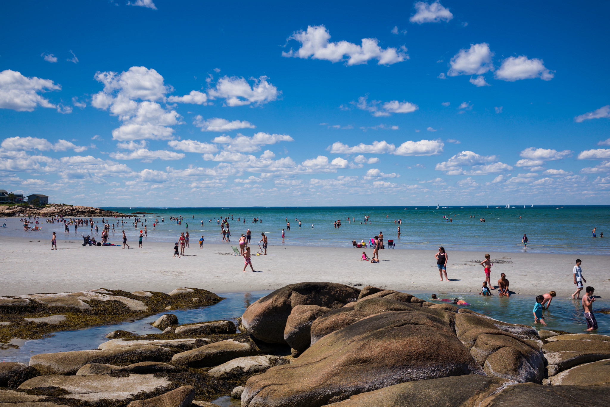 a crowded beach in massachusetts