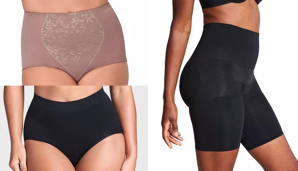 three models wearing shapewear garments