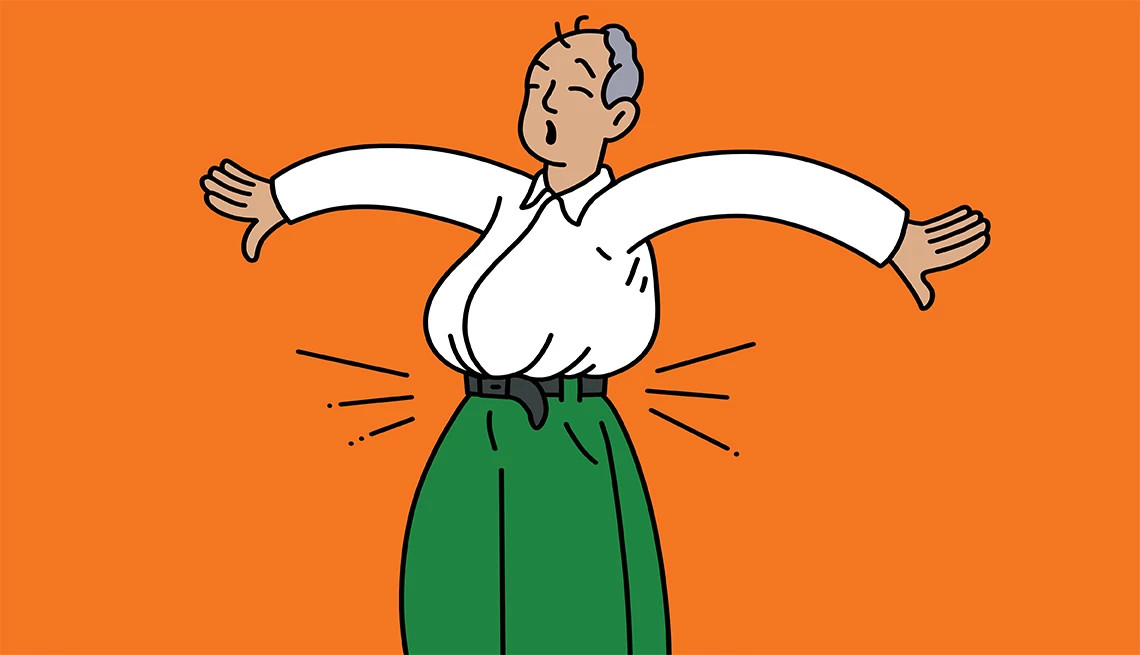 man with too tight pants