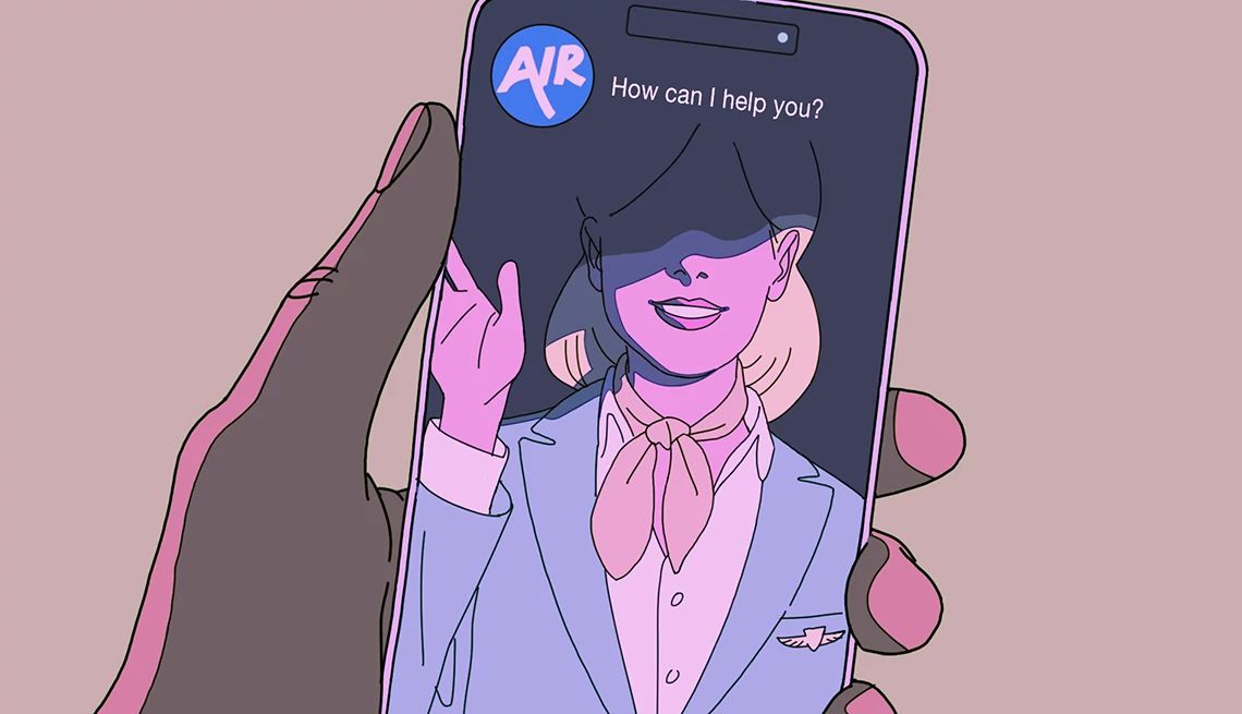 Airline customer service scams a phone with an airline customer service agent on it