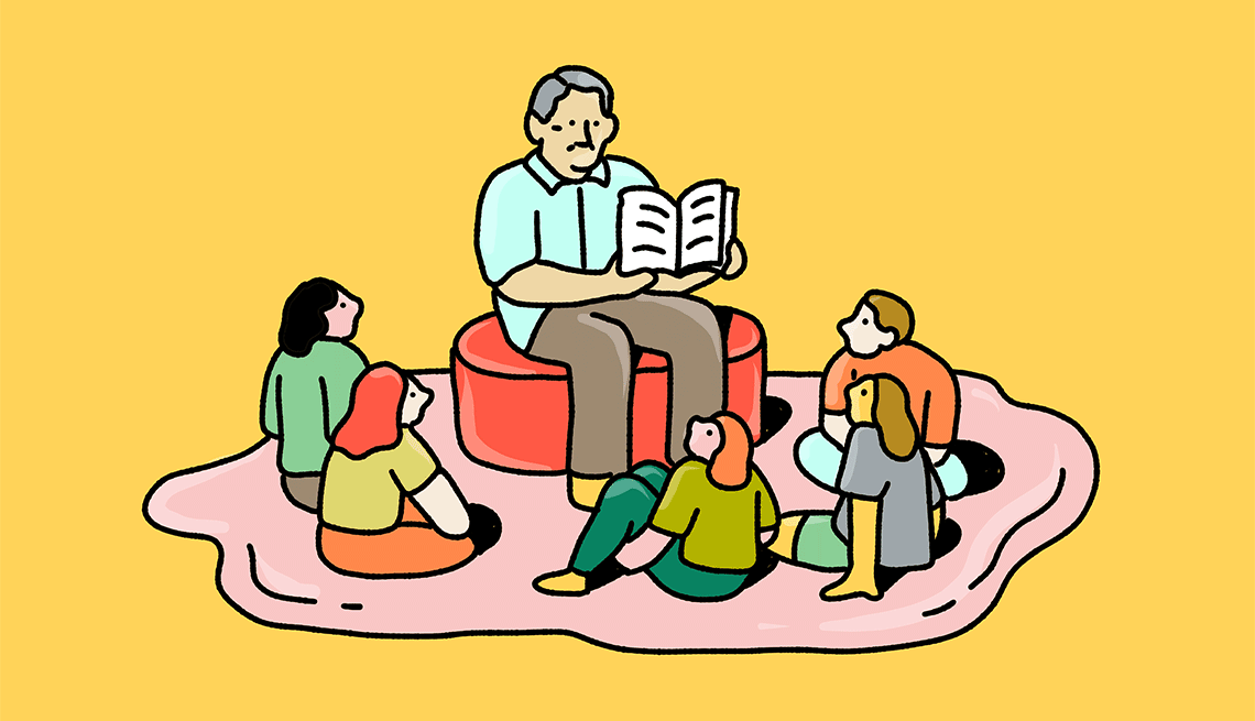 25 Great Ways Volunteering Is Good for Older Adults a person reading a book to kids