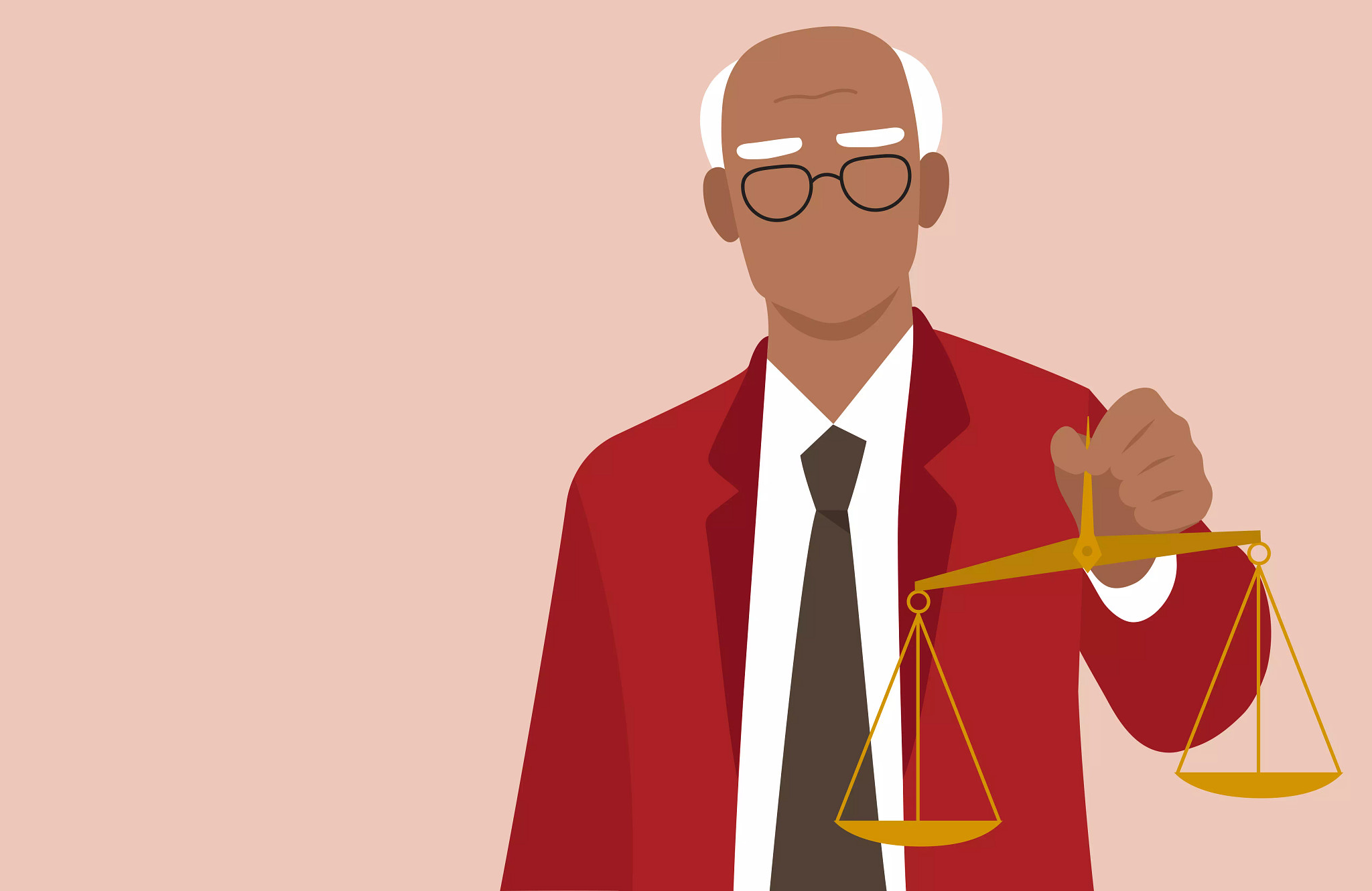 a person holding the scales of justice