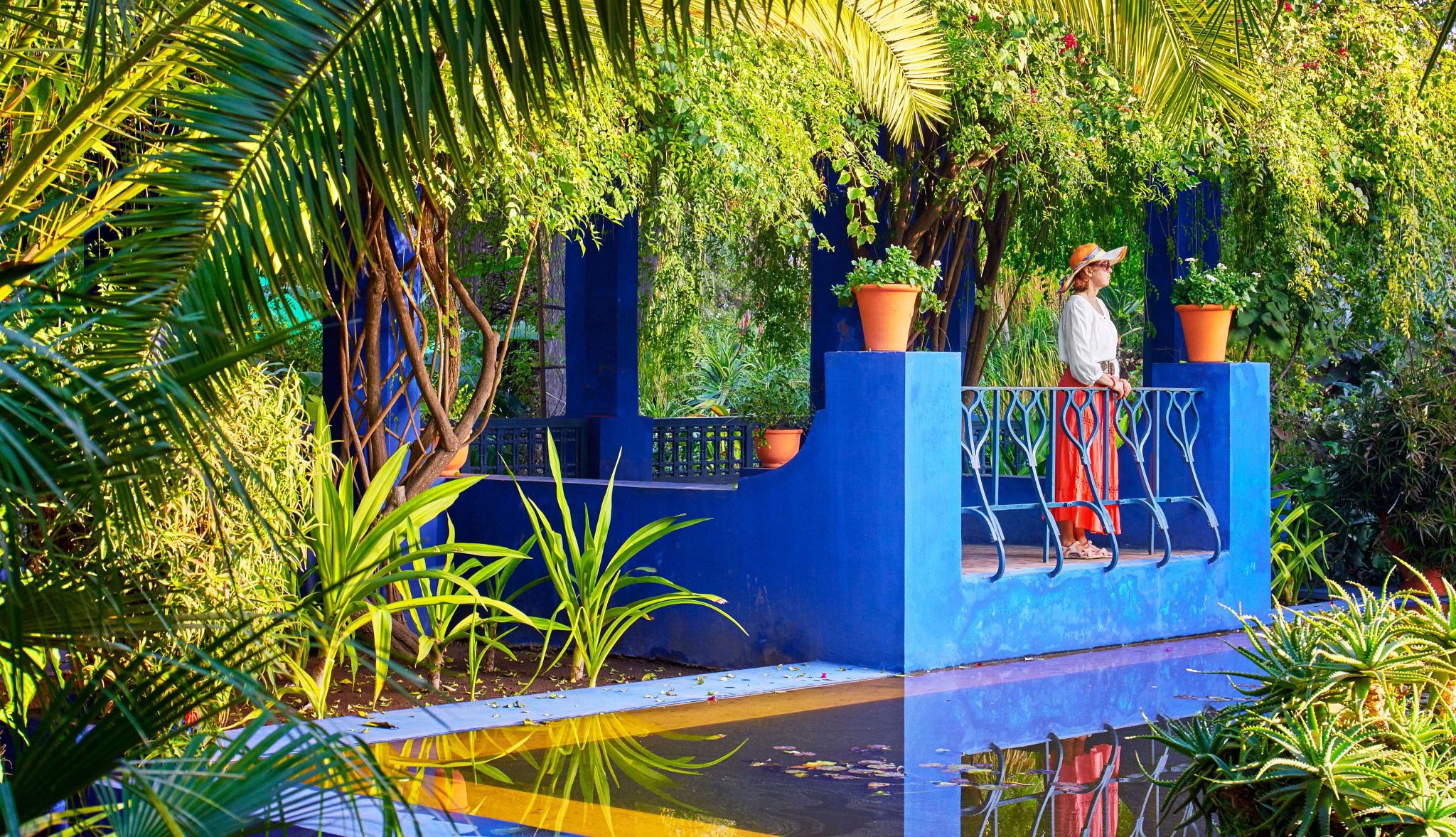 Botantical Gardens vibrant blue of Jardin Majorelle